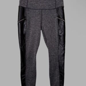 Athleta Luxe Drifter Faux Leather Leggings Women’s S Black Herringbone Pockets